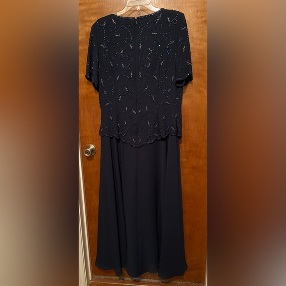 Night Scene Navy Beaded Formal Gown - Picture 6 of 8